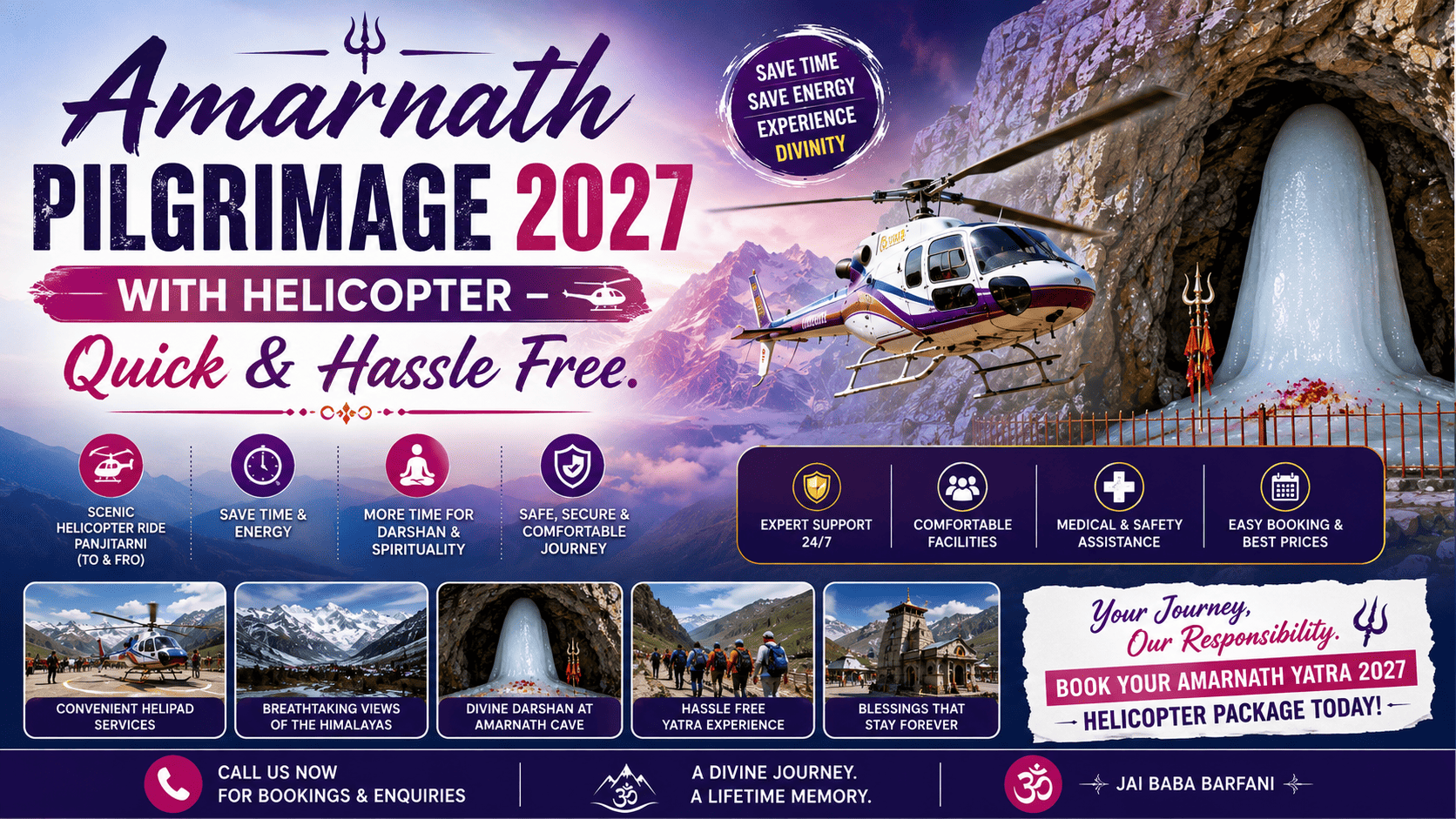 💫Amarnath Yatra 2027 Helicopter Tour Package